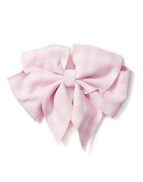 Pink Gingham Large Hair Bow