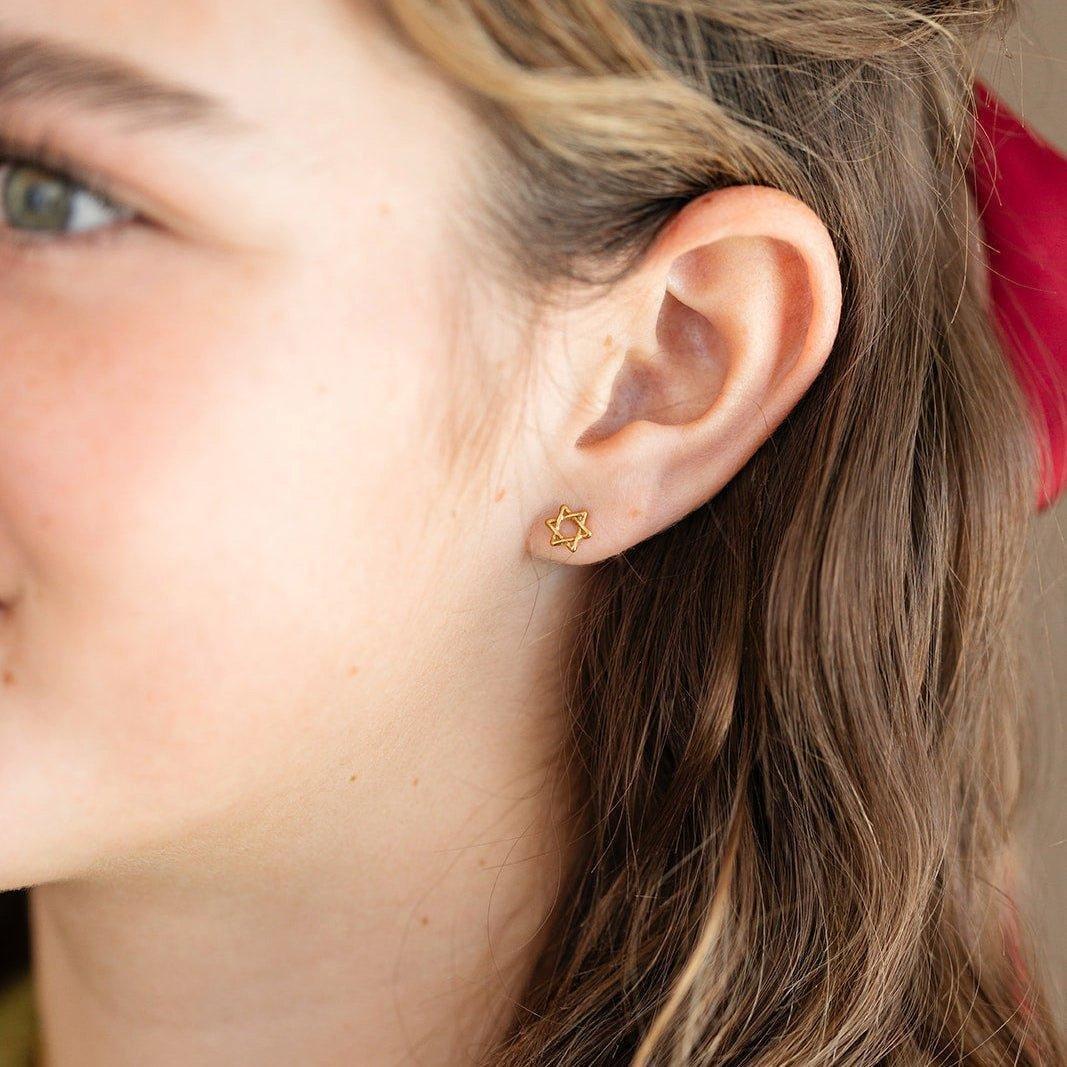 Star Of David Stud Earrings image number 1