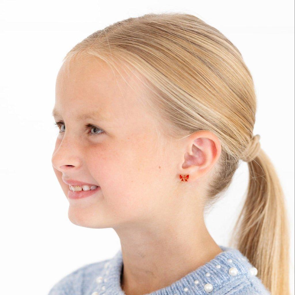 Red Bow Stud Earrings image number 2