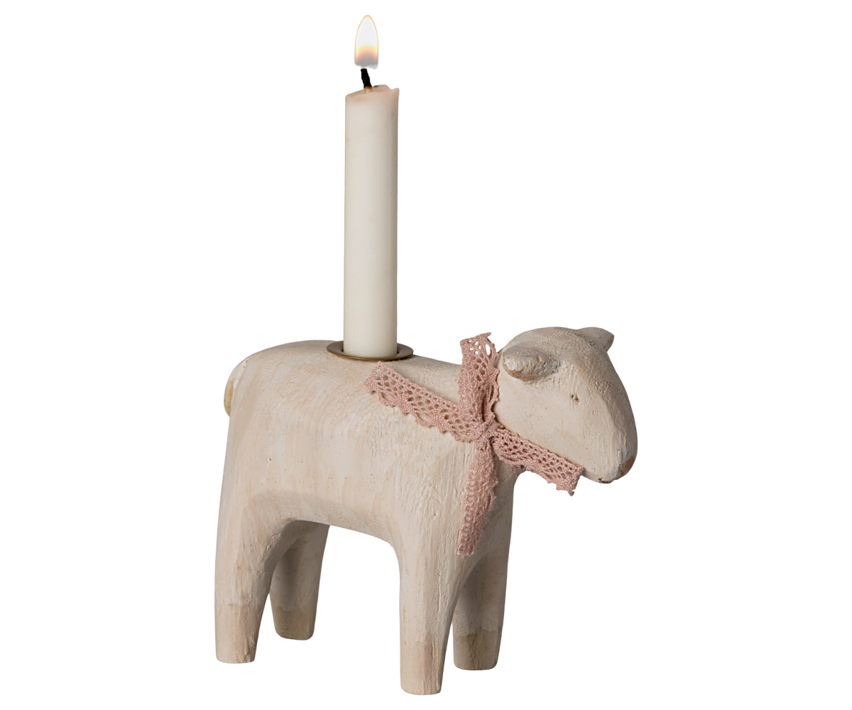 Candle holder, Lamb - Rose image number 1