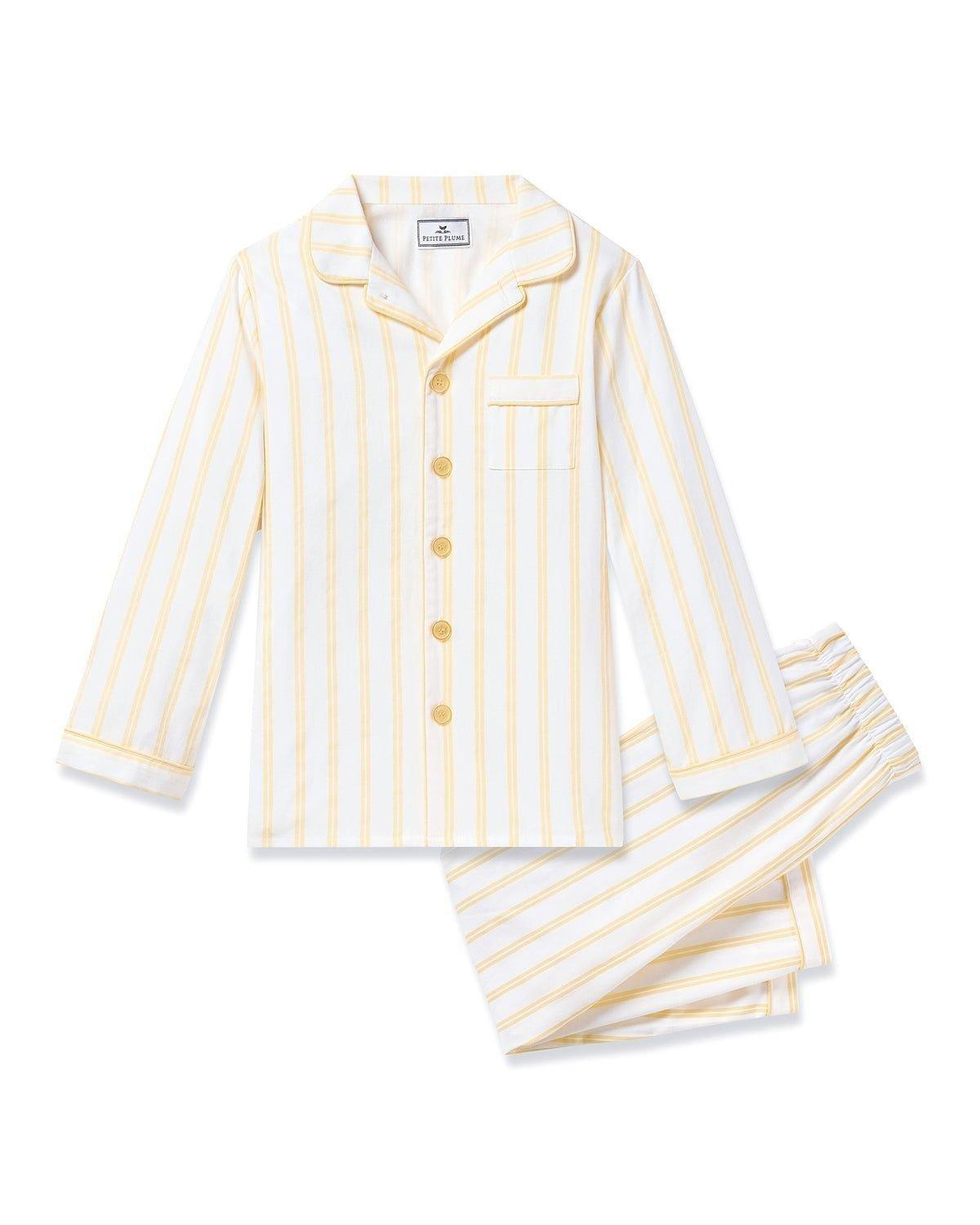 Kid's Twill Pajama Set in Sunny Stripe image number 3