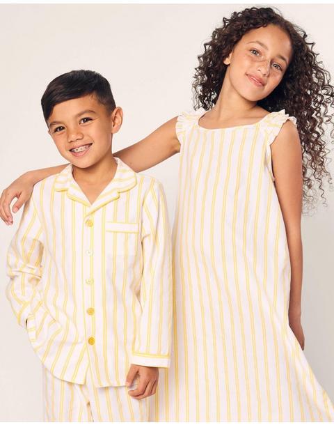 Kid's Twill Pajama Set in Sunny Stripe