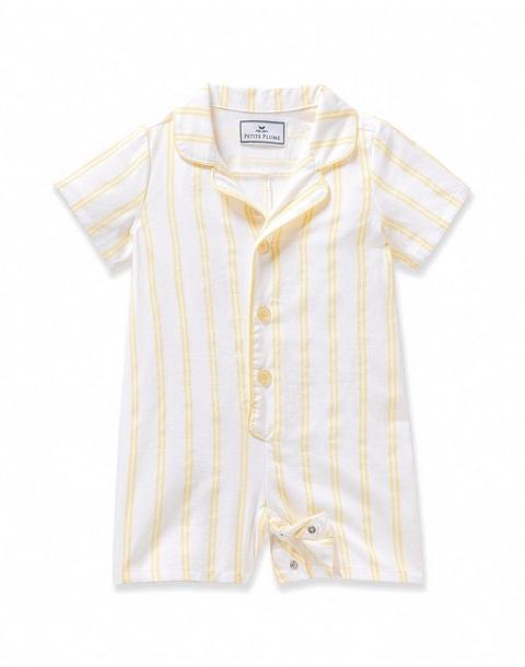 Baby's Twill Summer Romper in Sunny Stripe