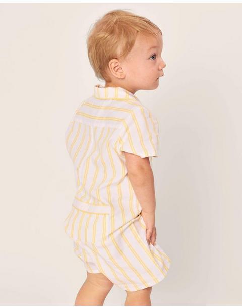 Baby's Twill Summer Romper in Sunny Stripe