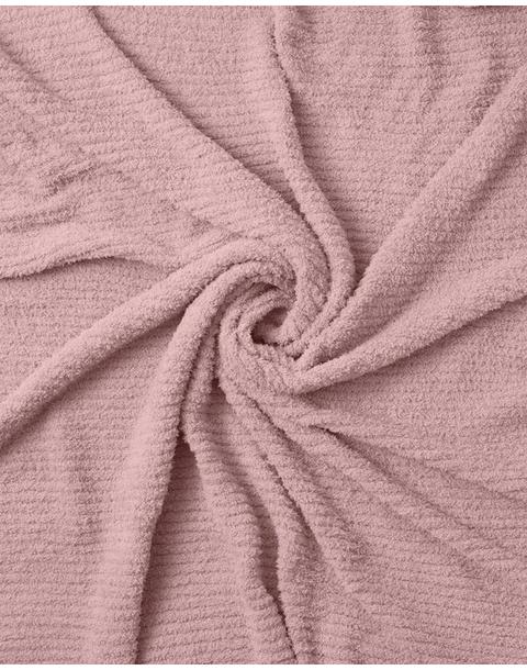 Ribbed Blanket Fuzzy - Ash Rose