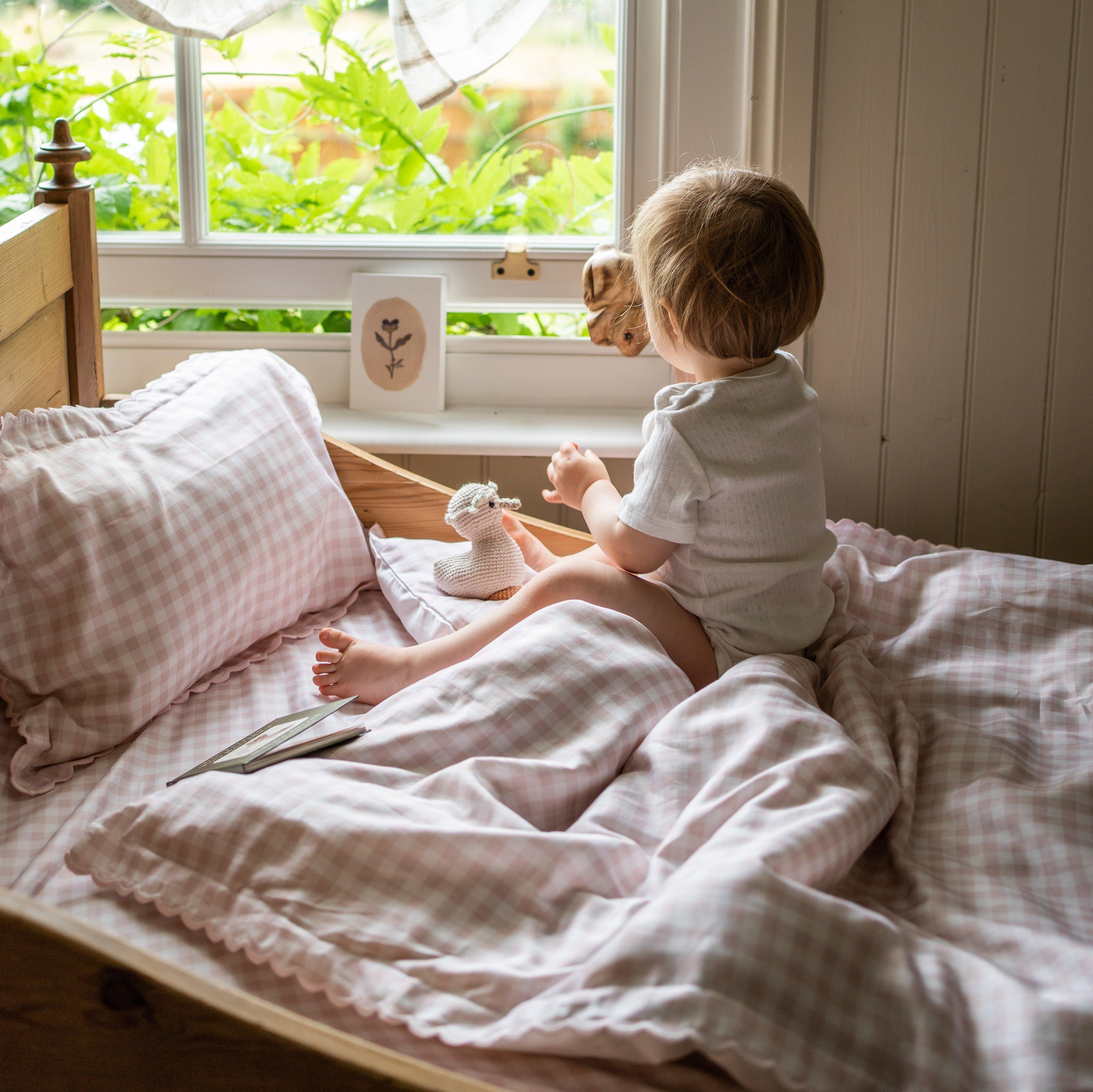 Picnic Gingham Toddler Duvet Set - Pink image number 1