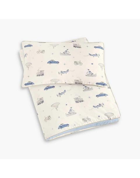 Transit Treasures Toddler Duvet Set - Blue