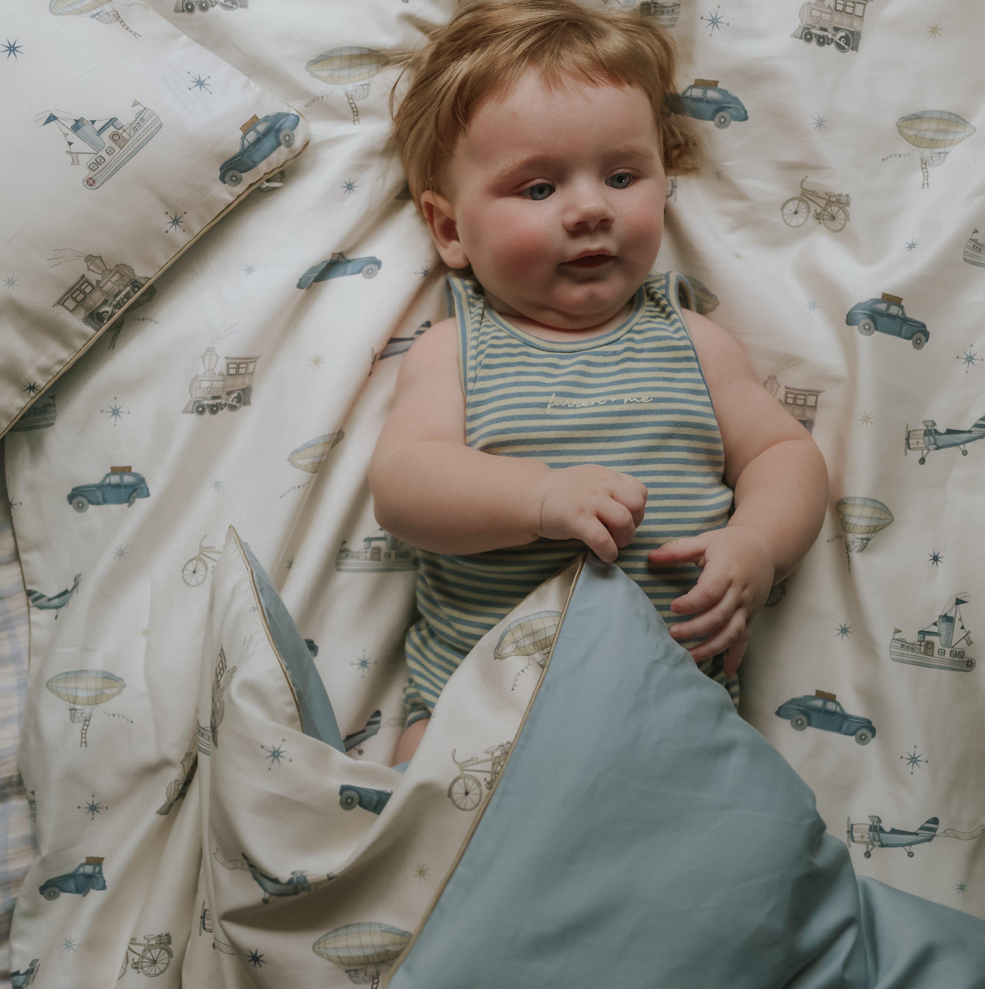 Transit Treasures Toddler Duvet Set - Blue image number 4