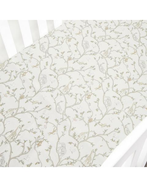 Animal Parade Crib Sheet - Ivory