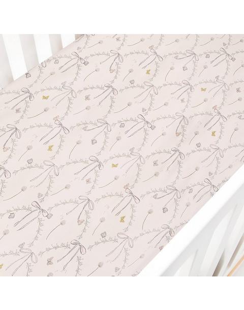 Bows & Butterfly Kisses Crib Sheet - Pink