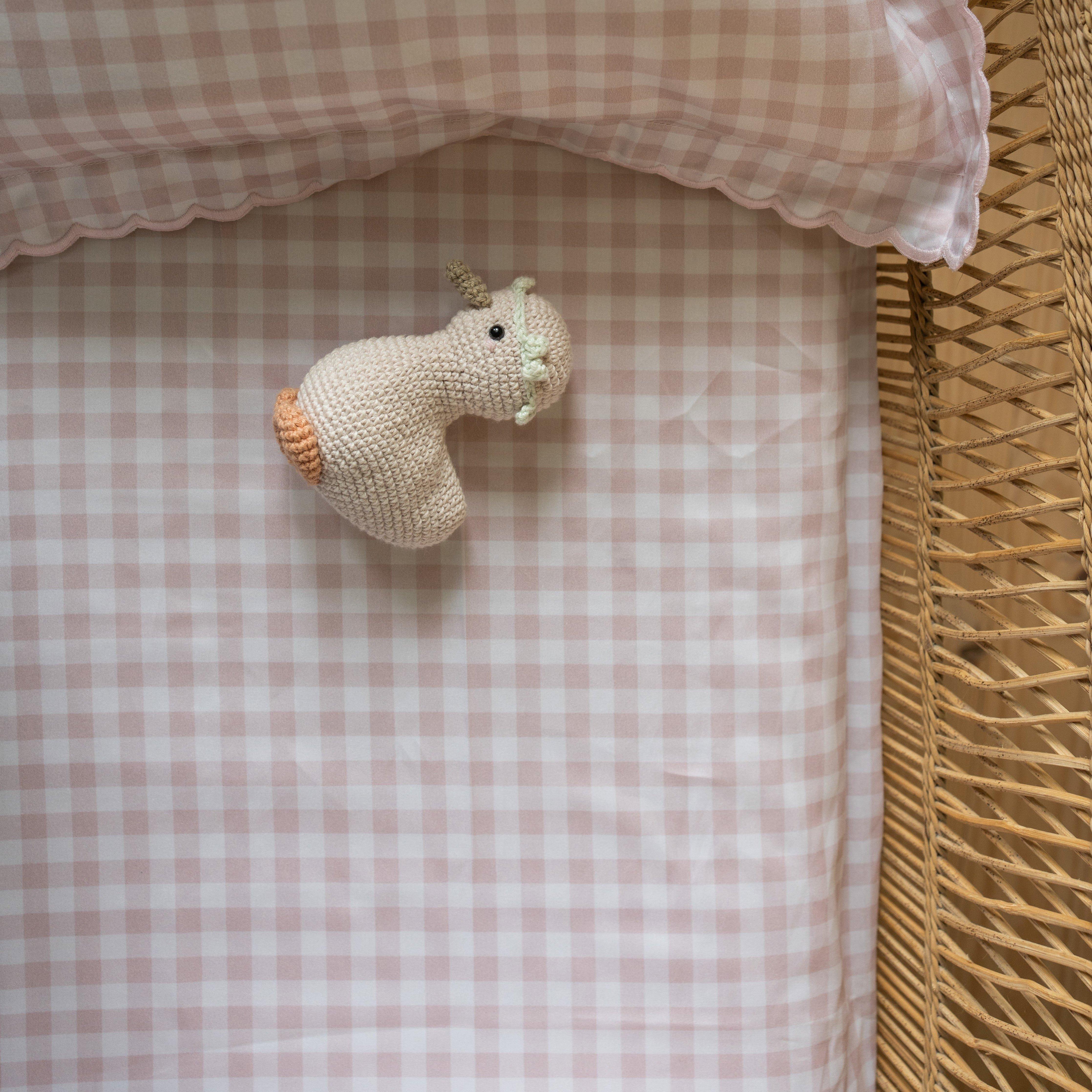 Picnic Gingham Crib Sheet - Pink image number 3
