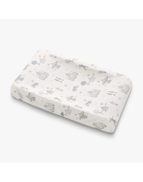 Adventures in Wonderland Changing Pad Cover - Aqua