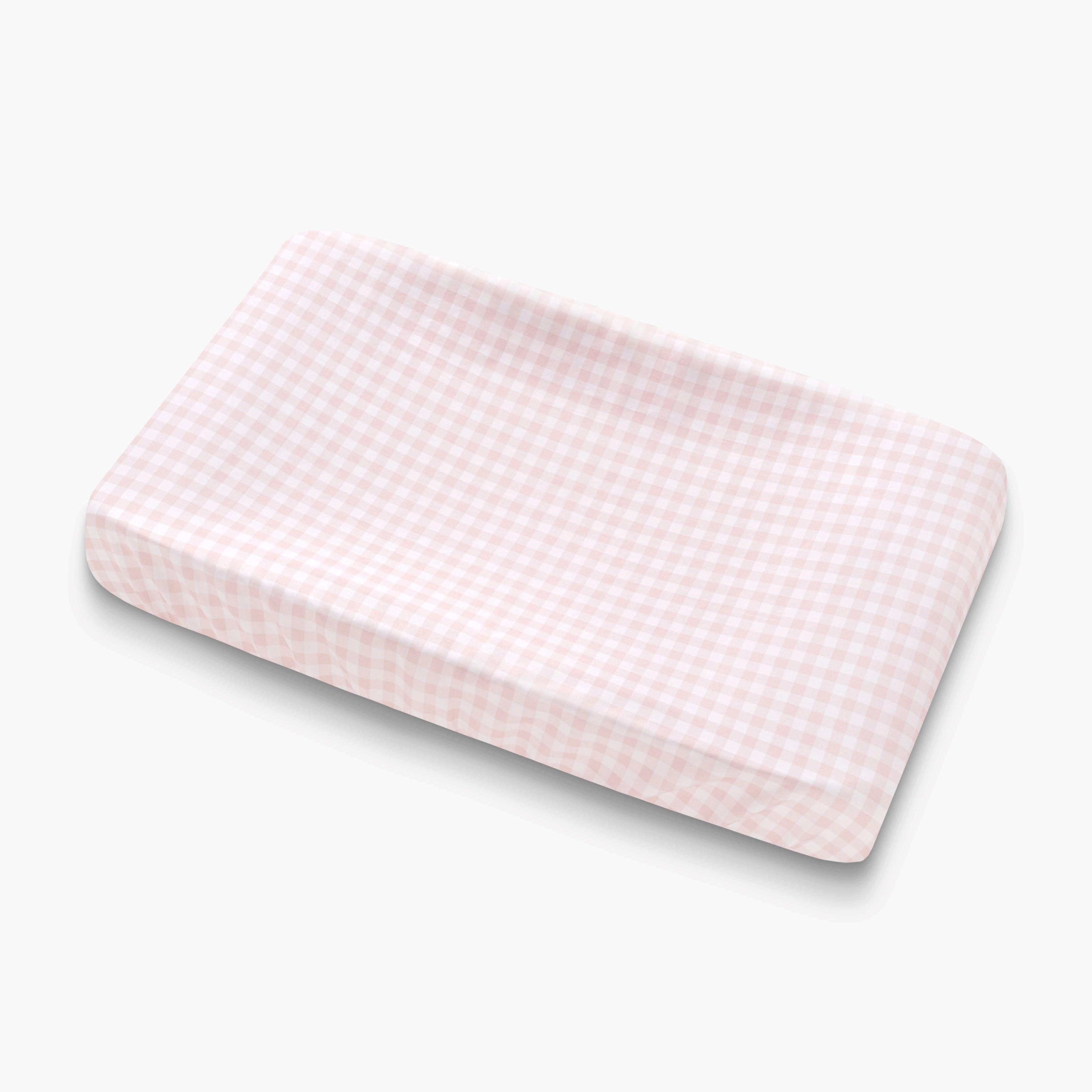 Picnic Gingham Changing Pad Cover - Pink image number 1