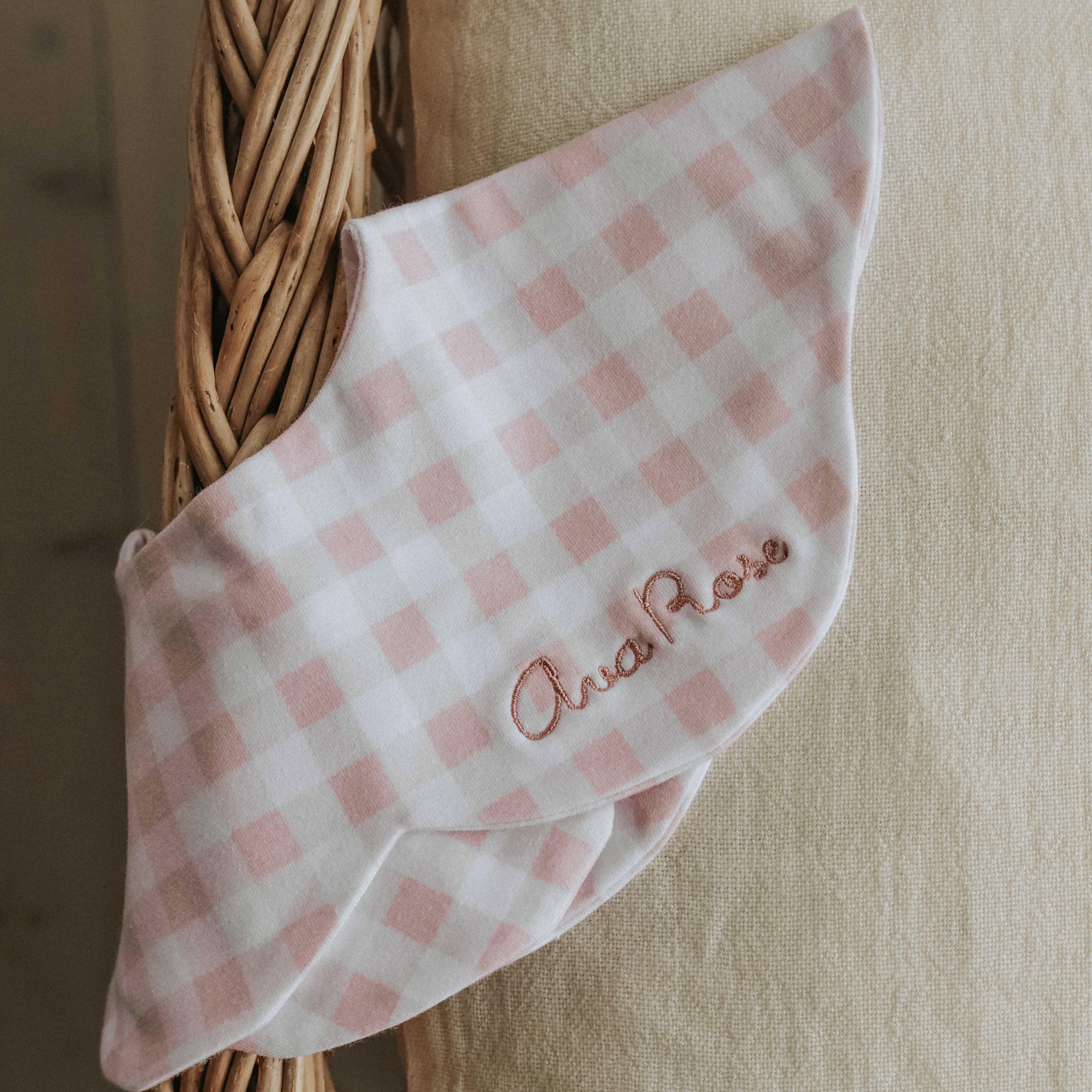 Picnic Gingham Winglet Bib - Pink image number 3