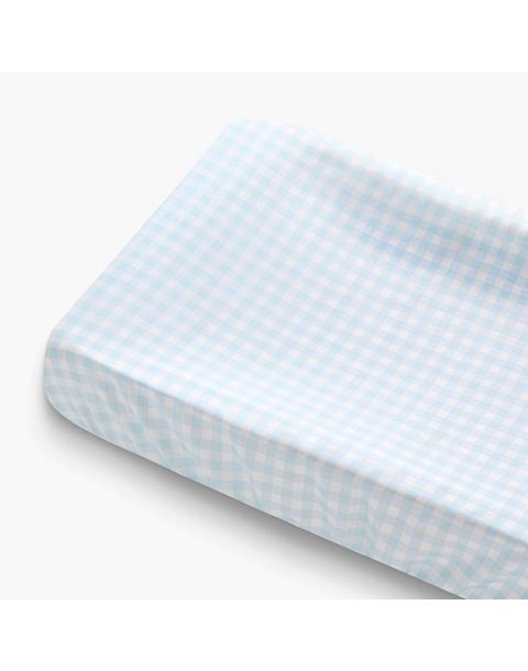 Picnic Gingham Changing Pad Cover- Blue