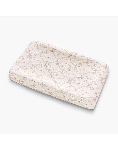 Bows & Butterfly Kisses Changing Pad Cover - Pink