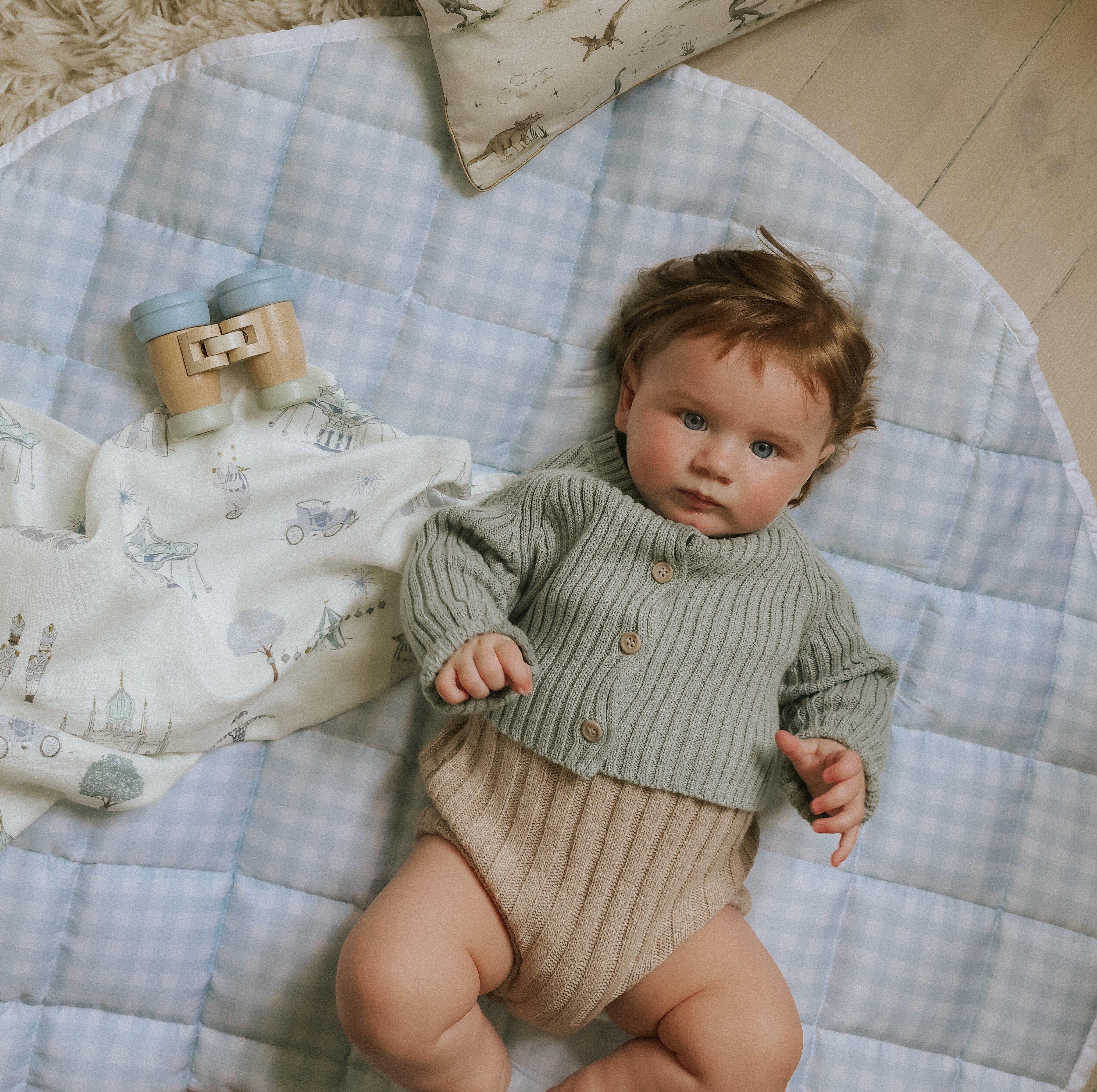Picnic Gingham Play Mat - Blue image number 4