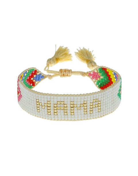 Chevron Rainbow MAMA Beaded Bracelet