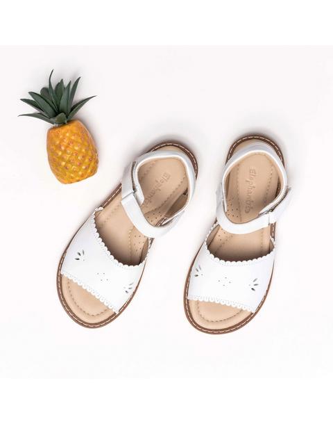 Classic Sandal with Scallop Toddler White
