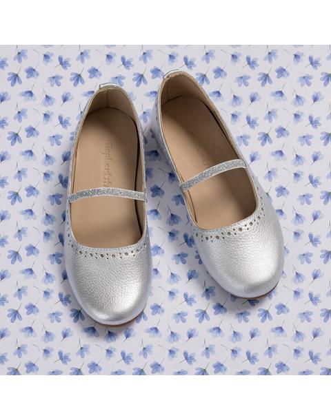 Sasha Ballerina Flat Silver