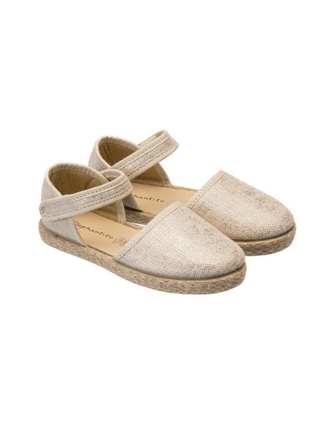 Linen Classic Espadrille Metallic White