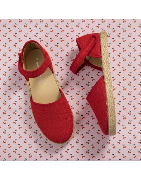 Linen Classic Espadrille Red
