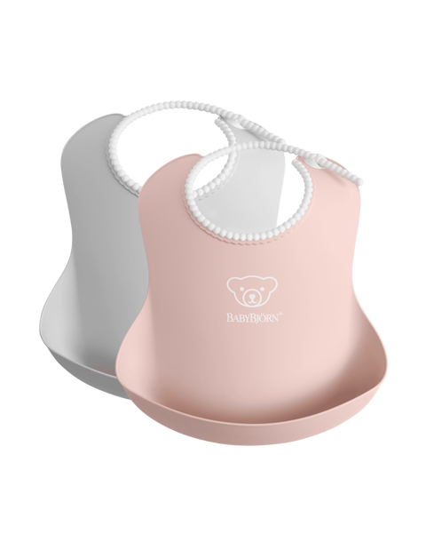 Baby Bib 2-Pack, Gray / Pink