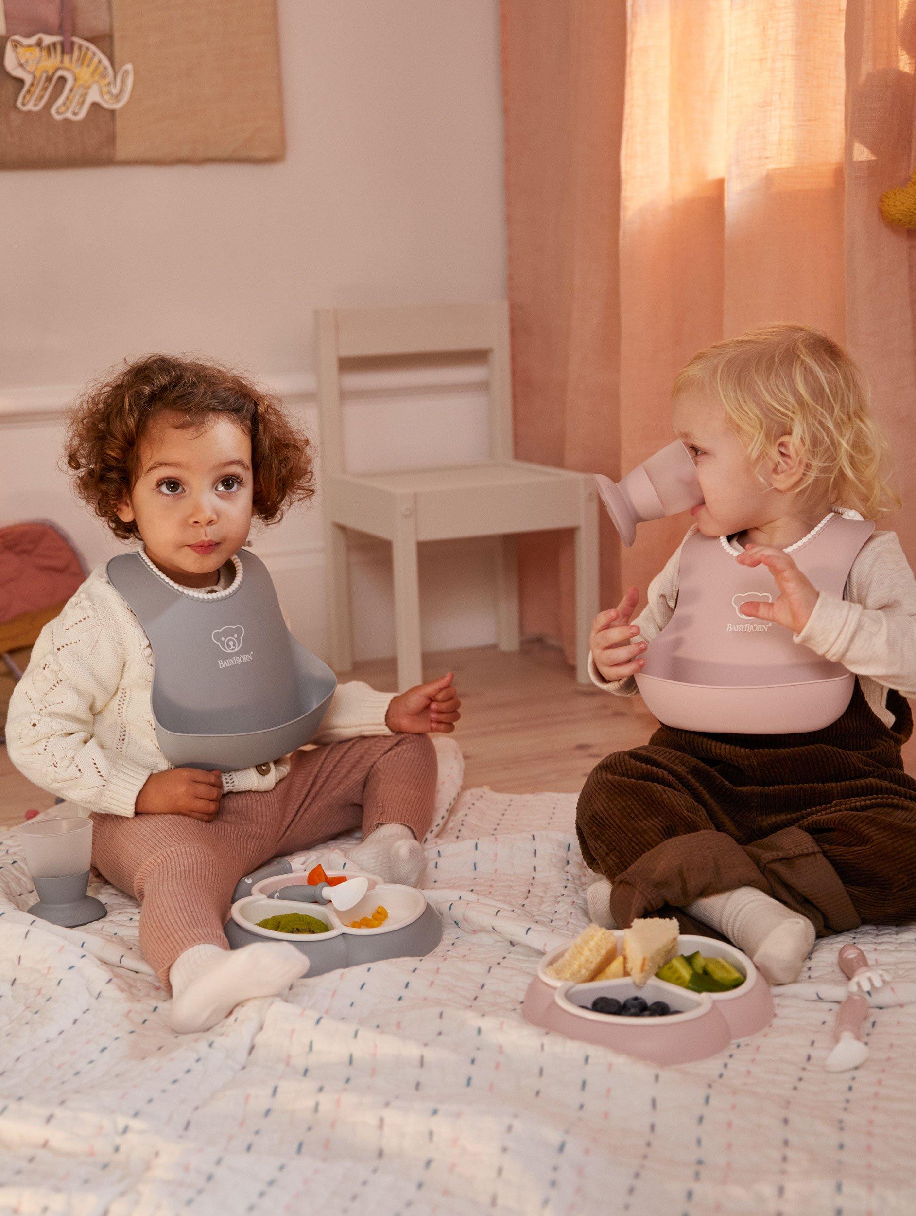 Baby Bib 2-Pack, Gray / Pink image number 1