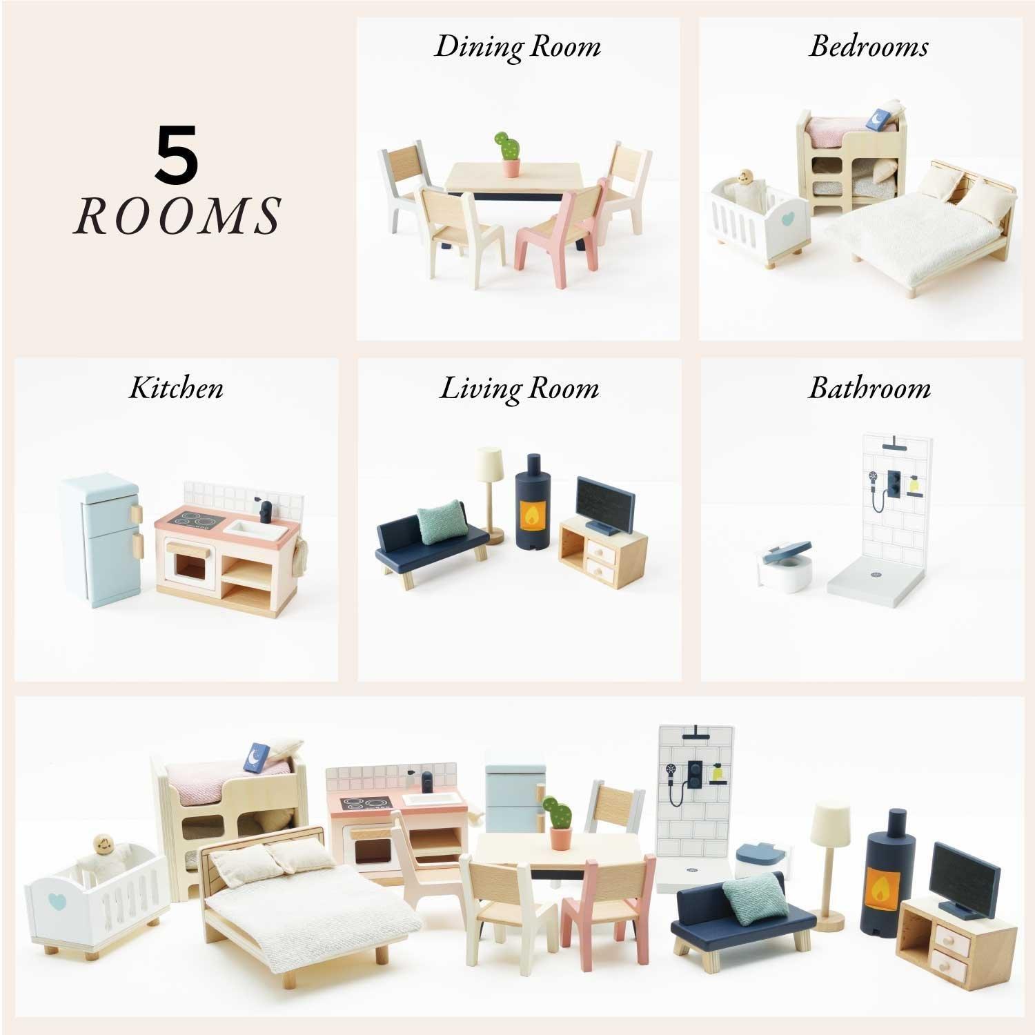 Complete Dolls house Furniture Set - 35 Piece image number 2