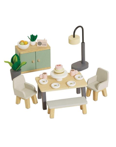 Wooden Dolls House Dining Room - 18 Piece