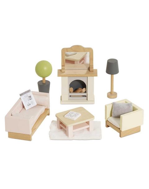 Wooden Dolls house Living Room - 19 Piece