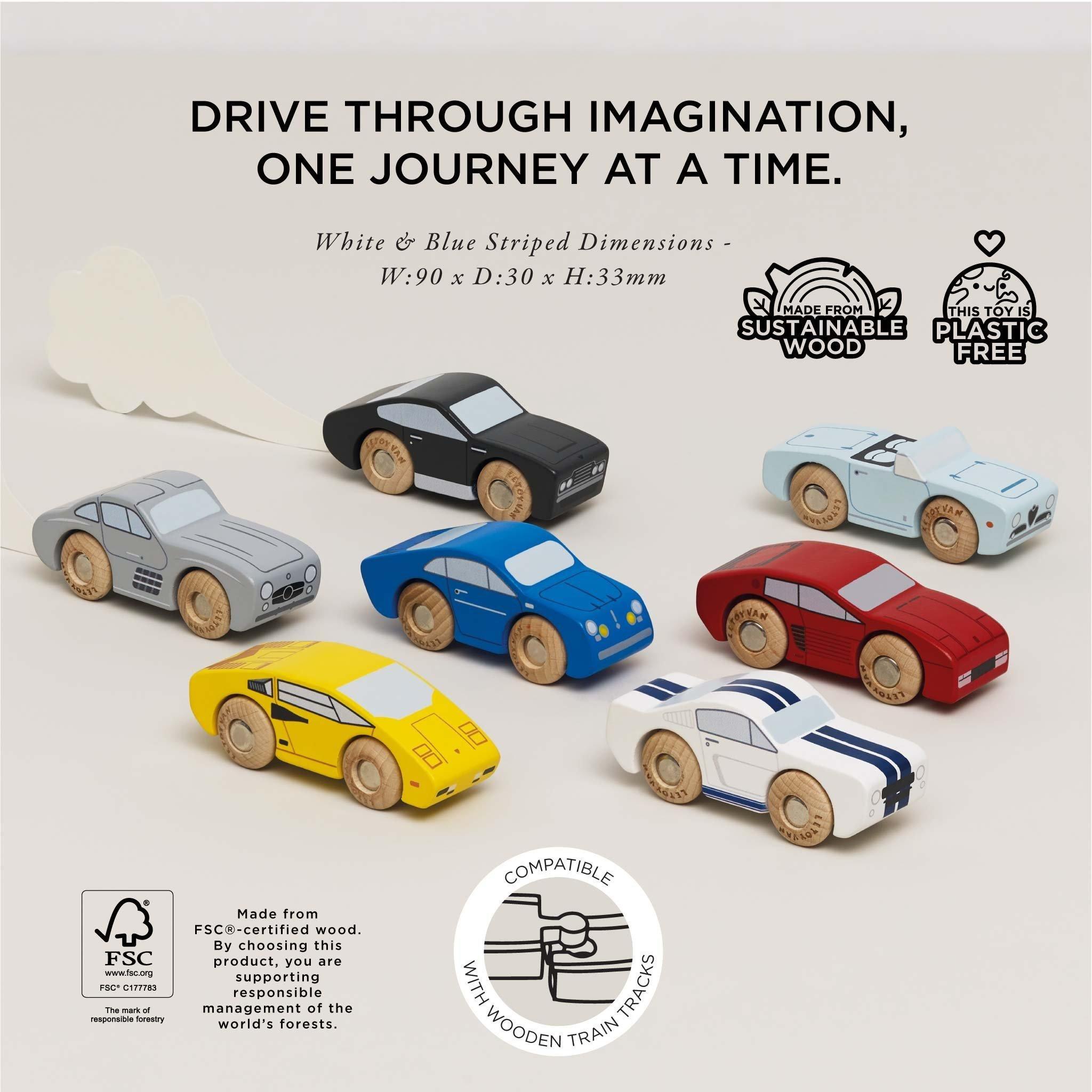 Classic Wooden Sports Cars - 7 Piece image number 2