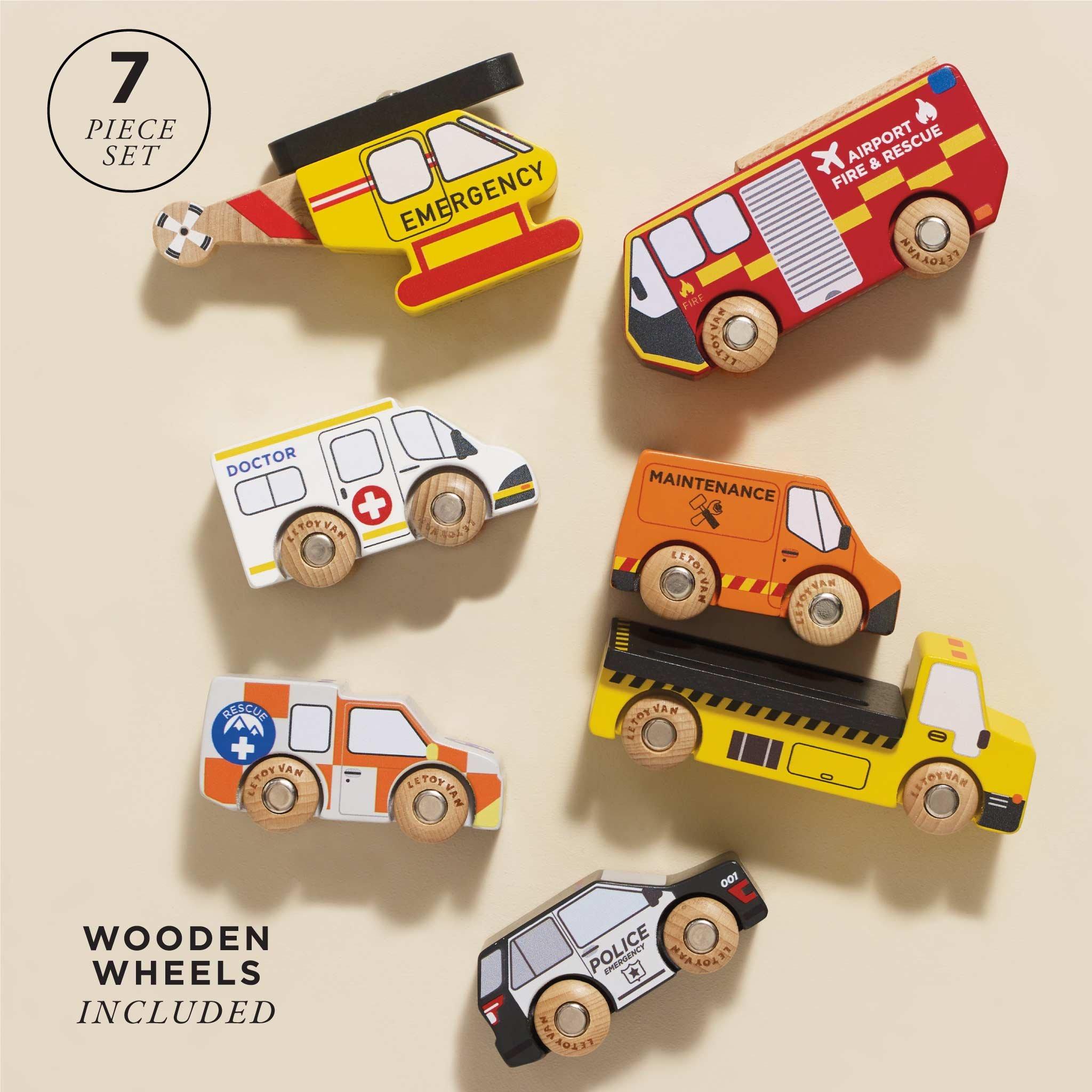 Emergency Helicopter & Rescue Cars - 7 Piece image number 1