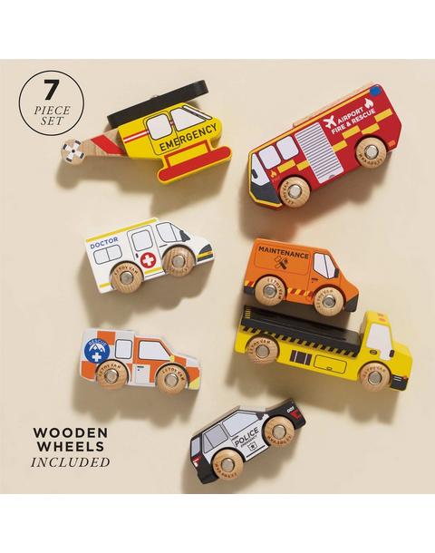 Emergency Helicopter & Rescue Cars - 7 Piece