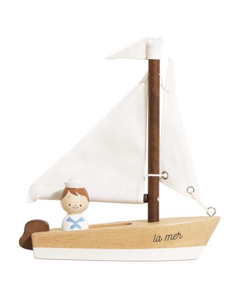 Wooden Sailing Boat & Captain
