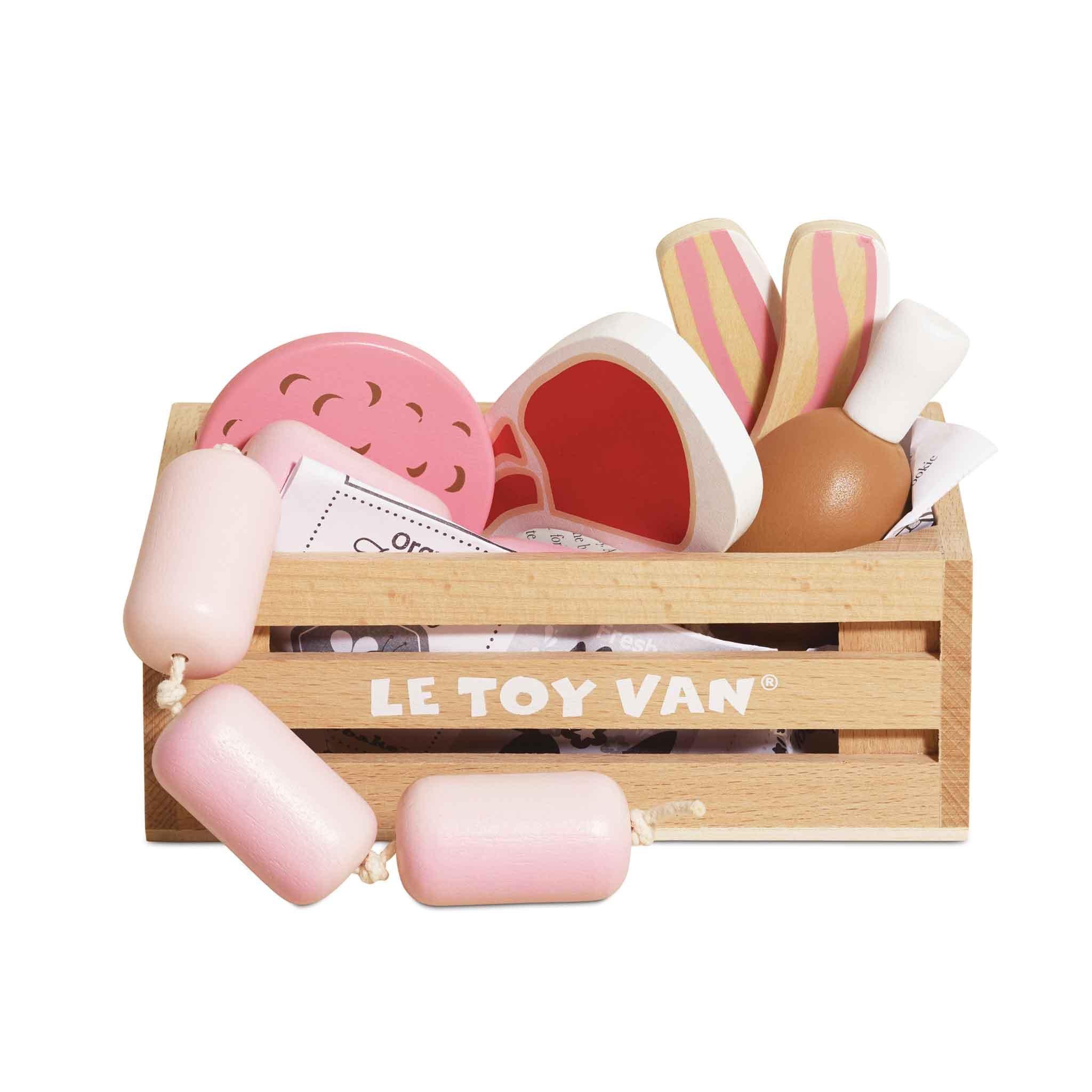 Butchers Meat Wooden Market Crate - 7 Piece