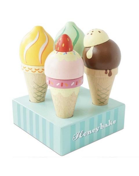 Wooden Ice Cream Cones Set