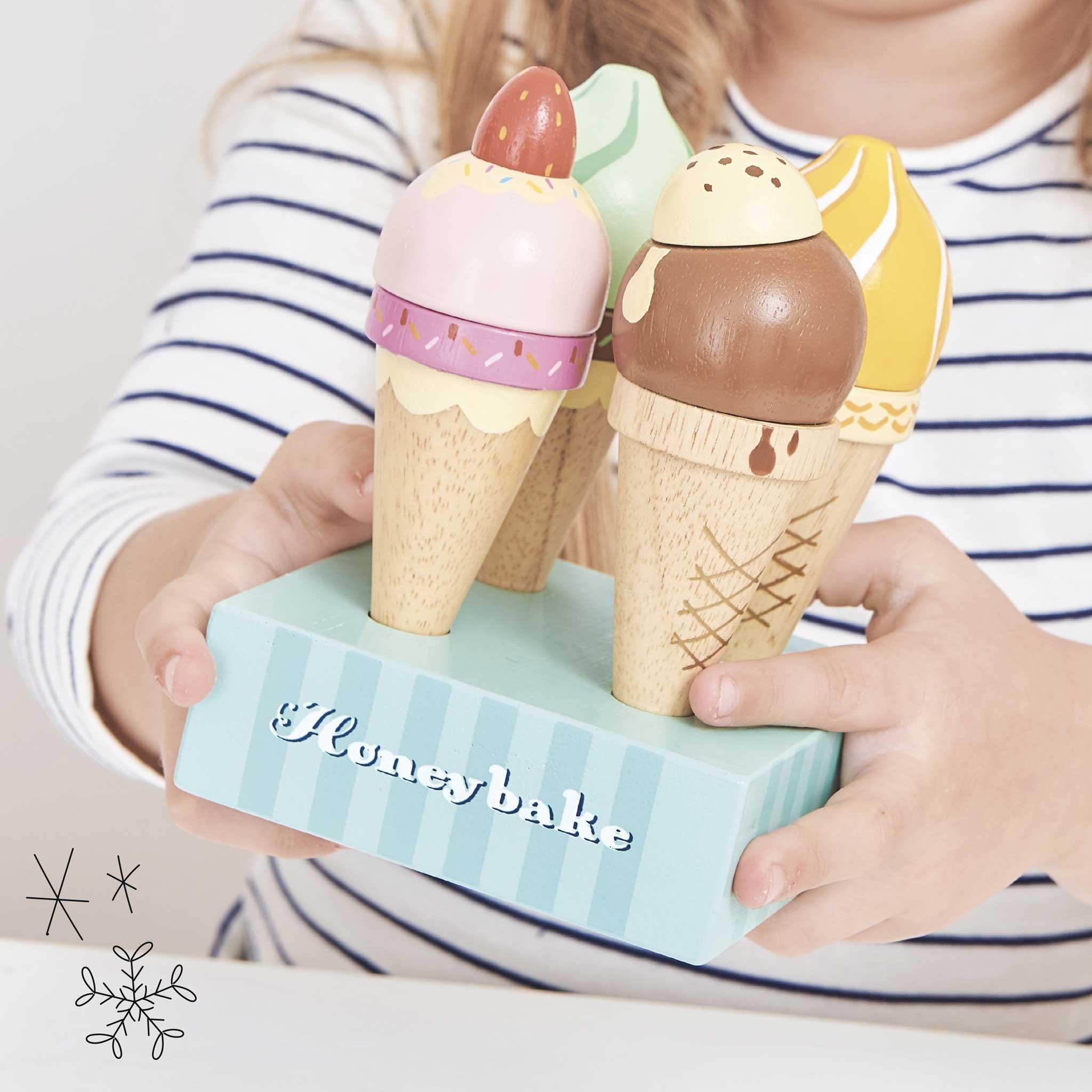 Wooden Ice Cream Cones Set image number 1