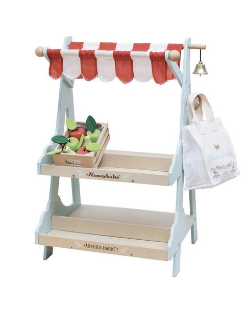 Wooden Market Stall & Fruit Play Food Crate
