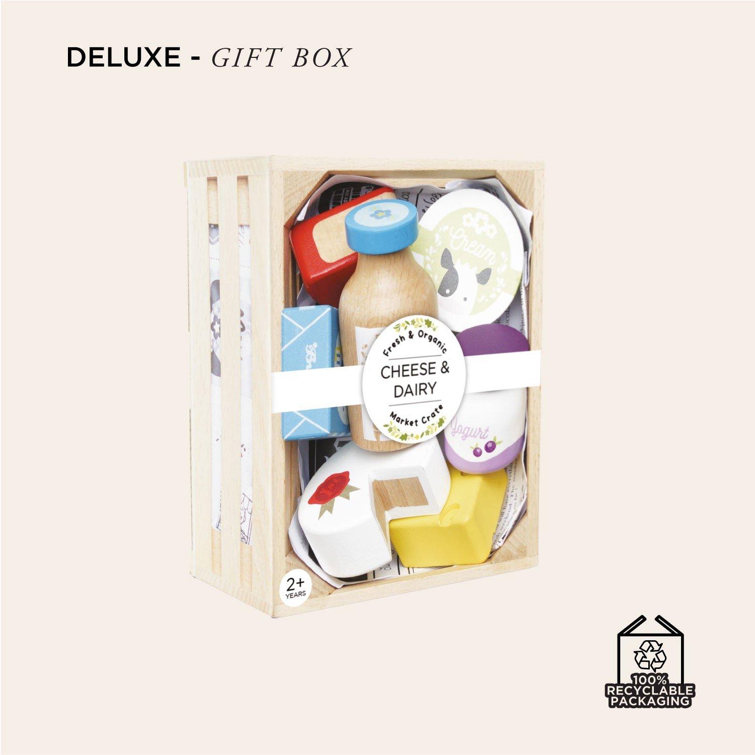 Cheese & Dairy Wooden Market Crate - 8 Piece image number 3