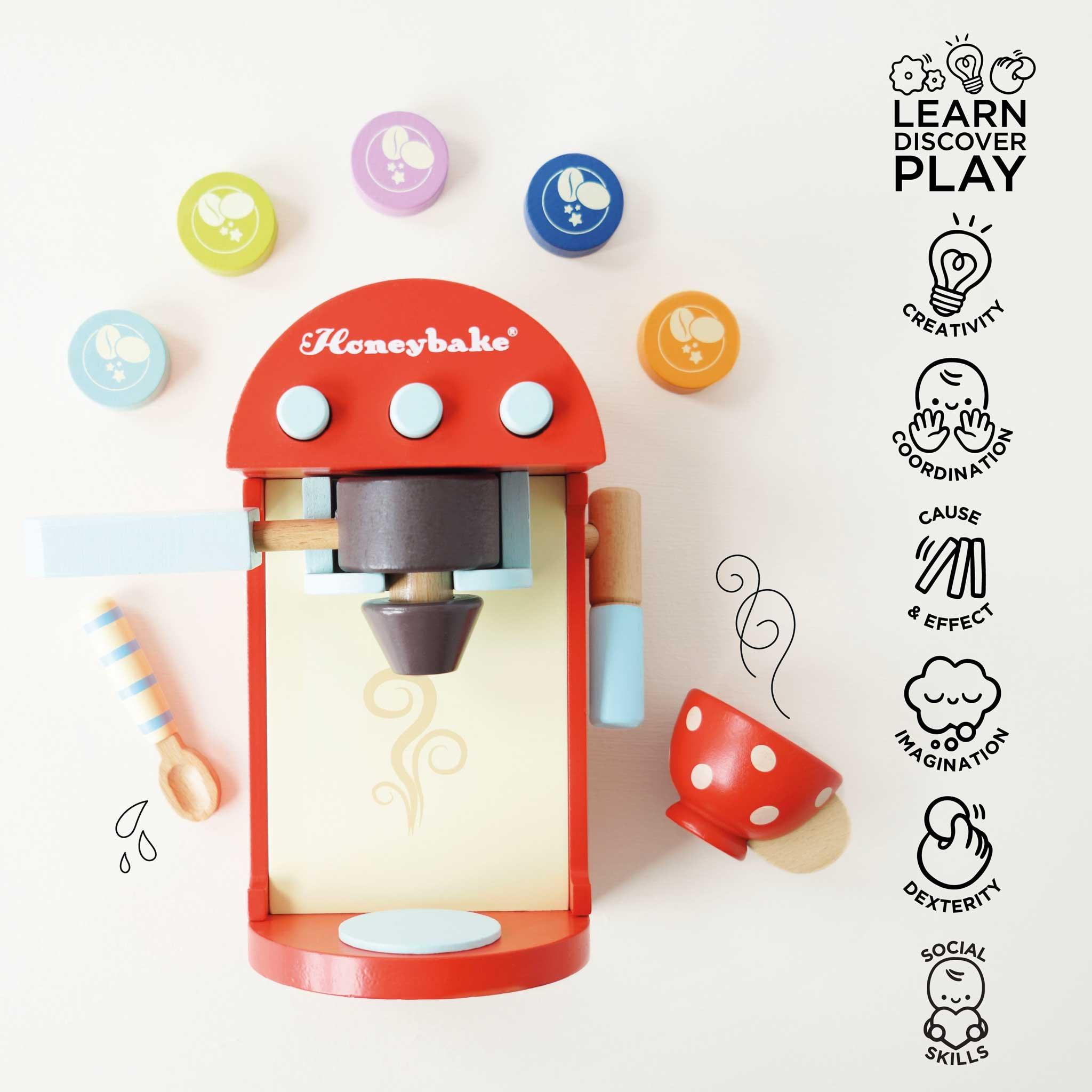 Wooden Toy Coffee Machine & Pods image number 3