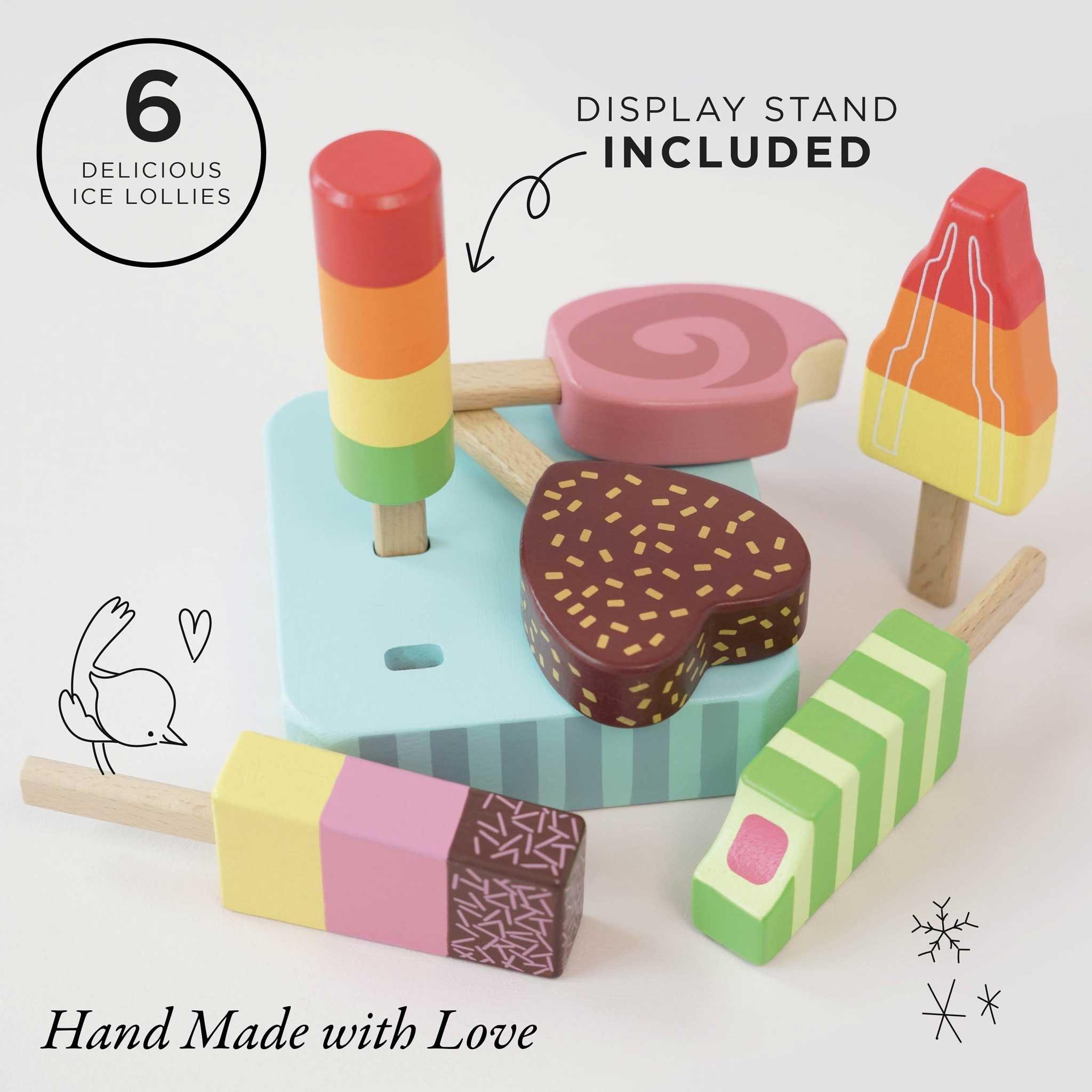 Wooden Ice Lollies Popsicles - 7 Piece image number 3
