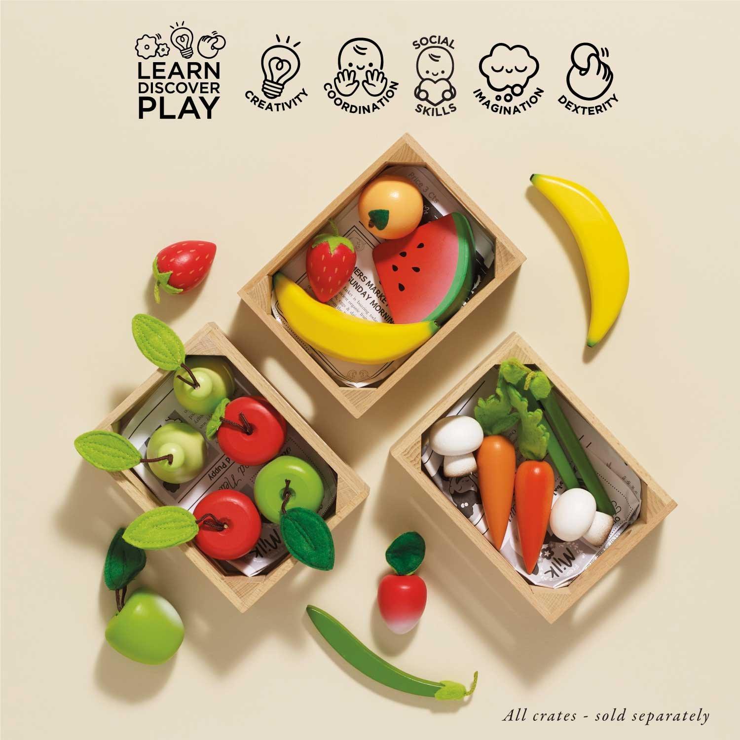 Orchard Fruits Wooden Market Crate - 7 Piece image number 2