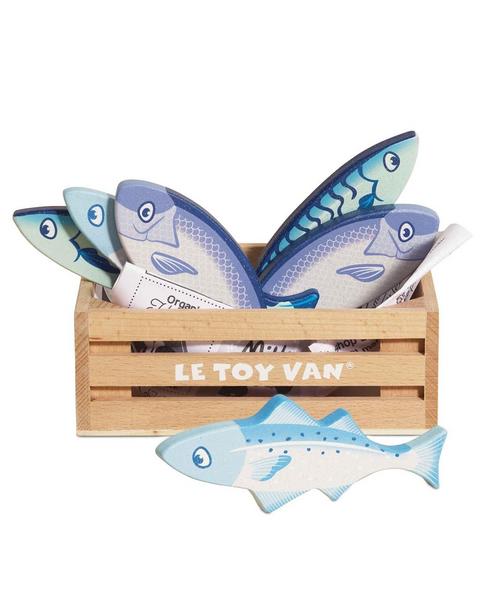 Market Fish Wooden Play Food Crate - 7 Piece