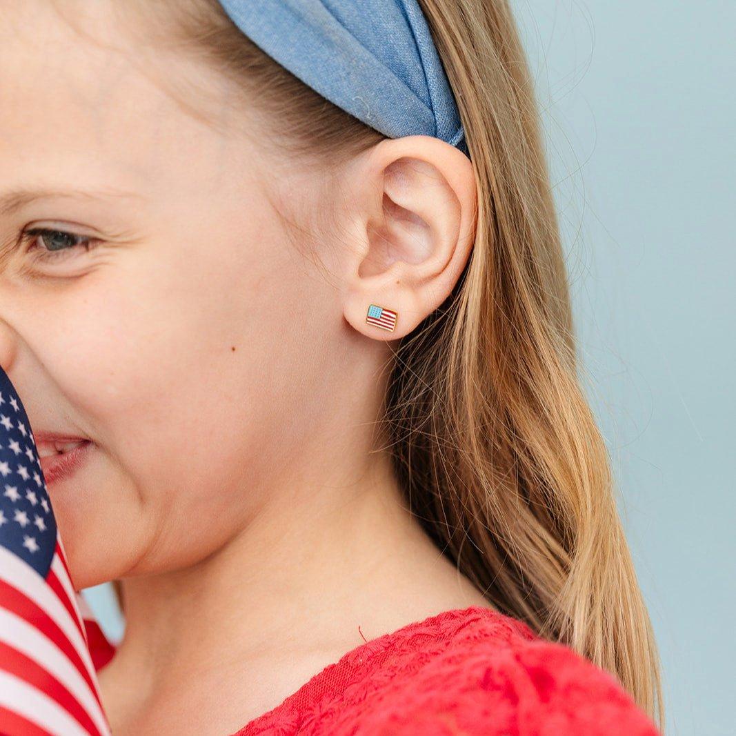 American Flag Stud Earring image number 1
