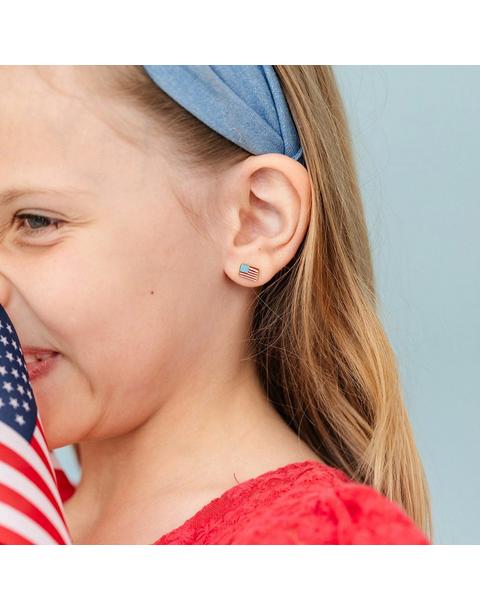 American Flag Stud Earring