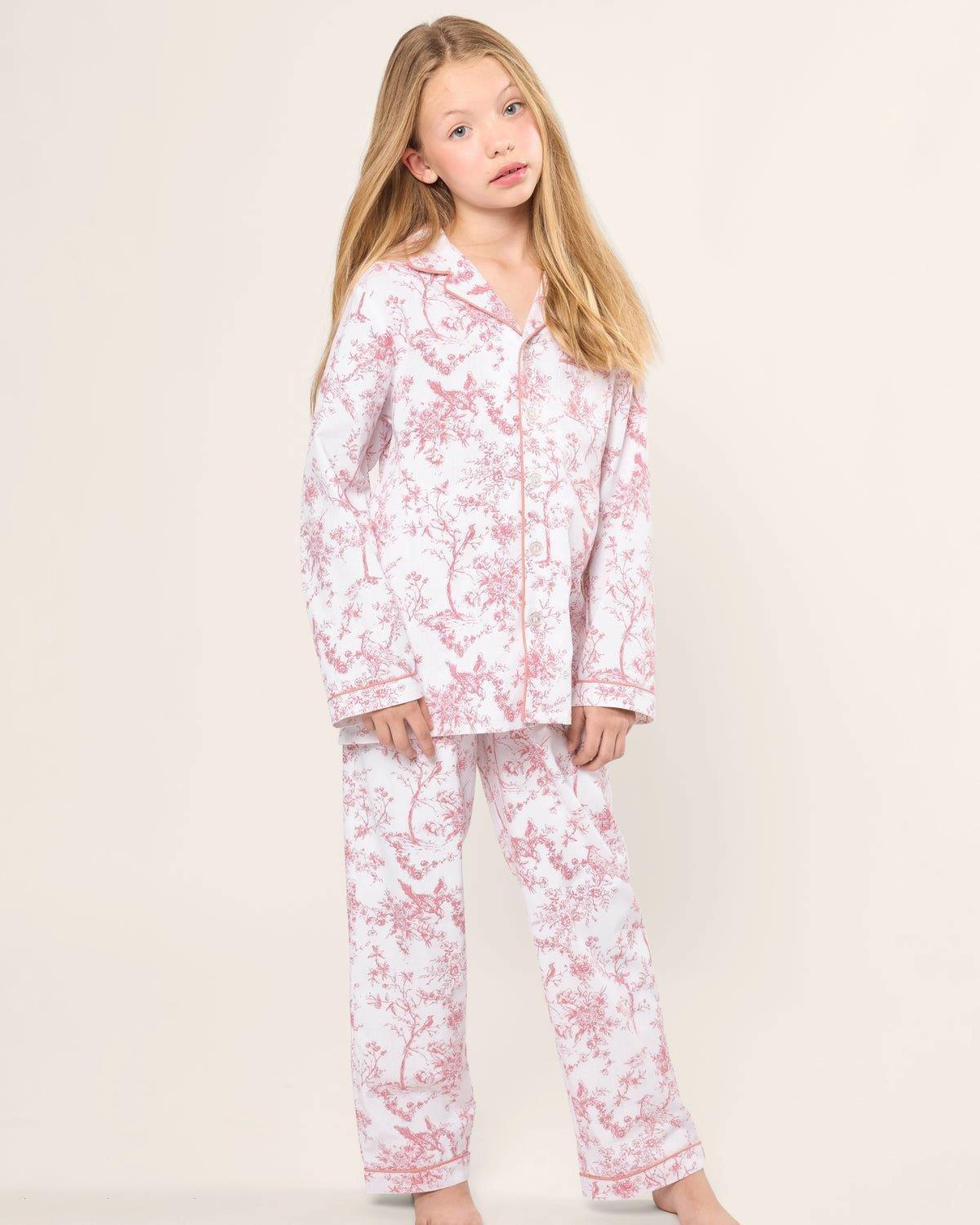 Kid's Twill Pajama Set in Pink Timeless Toile image number 1