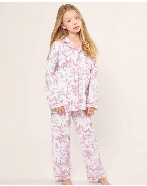 Kid's Twill Pajama Set in Pink Timeless Toile