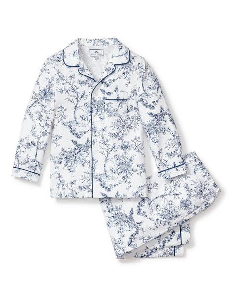 Kid's Twill Pajama Set in Blue Timeless Toile
