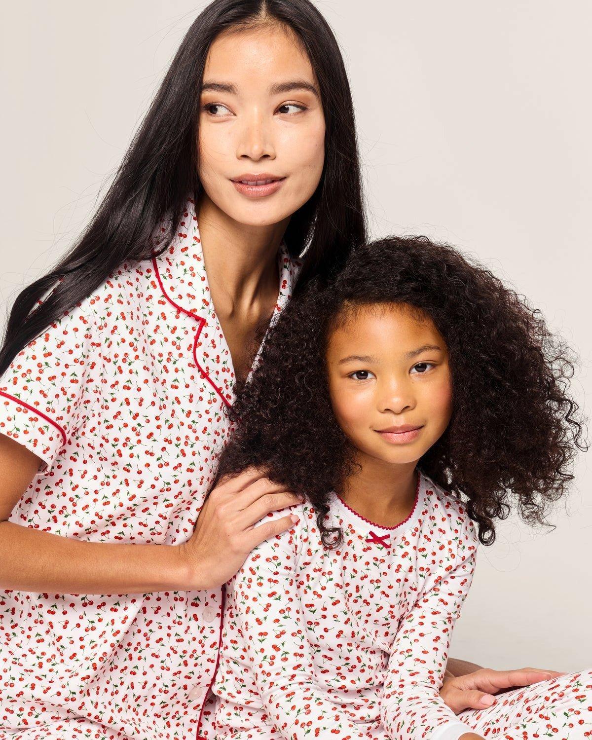 Kids Pima Snug Fit Pajama in Cherry Orchard image number 2